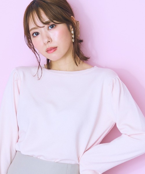 marun（マルン）の「＜大きいサイズ＞ ニットトップス marun（ニット/セーター・レディース・ピンク/ブラック/オフホワイト・5L/4L/3L/LL/L）」の3枚目の写真