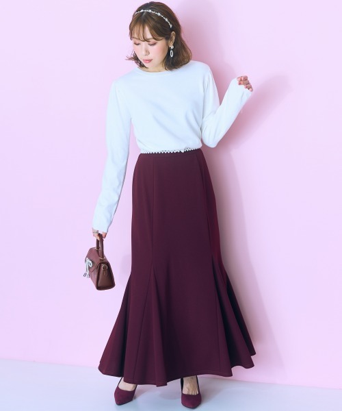 marun（マルン）の「＜大きいサイズ＞ ニットトップス marun（ニット/セーター・レディース・ピンク/ブラック/オフホワイト・5L/4L/3L/LL/L）」の10枚目の写真