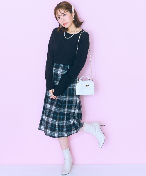 marun（マルン）の「＜大きいサイズ＞ ニットトップス marun（ニット/セーター・レディース・ピンク/ブラック/オフホワイト・5L/4L/3L/LL/L）」の5枚目の写真