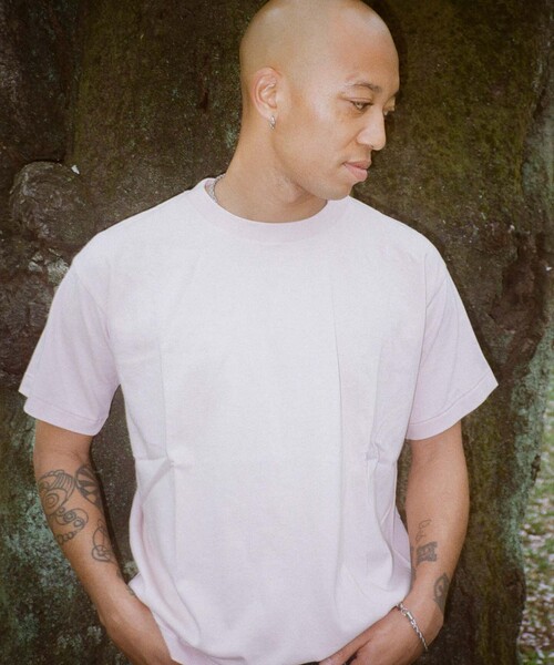 WISM（ウィズム）の「【BASEMENT GEAR / ベースメントギア】7oz Garment Wash S/SL Tee（Tシャツ/カットソー・メンズ・ホワイト/ライトグレー/ブラック/ベージュ/ネイビー/カーキ/ピンク/グリーン系その他/ブラウン・MEDIUM/LARGE/X-LARGE/XX-LARGE）」の9枚目の写真