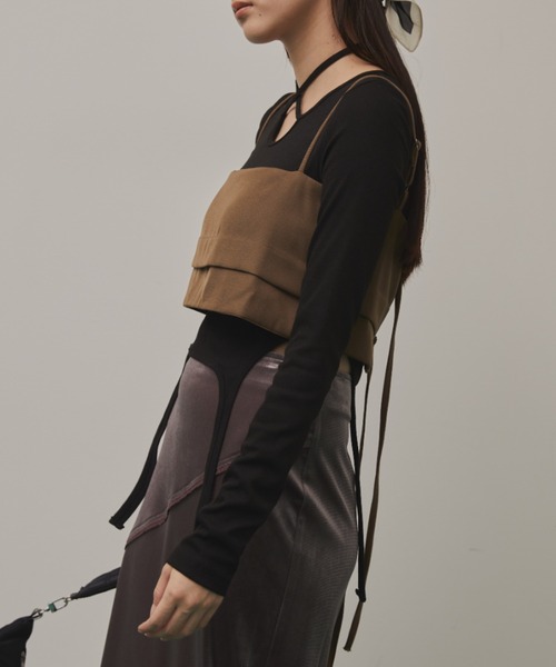 Solace（ソレイス）の「2WAYベルトビスチェ（ベスト・レディース・ブラック/グレー/ベージュ・FREE）」の6枚目の写真