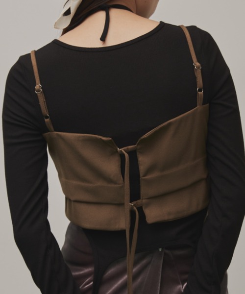 Solace（ソレイス）の「2WAYベルトビスチェ（ベスト・レディース・ブラック/グレー/ベージュ・FREE）」の10枚目の写真