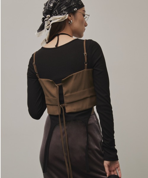 Solace（ソレイス）の「2WAYベルトビスチェ（ベスト・レディース・ブラック/グレー/ベージュ・FREE）」の7枚目の写真