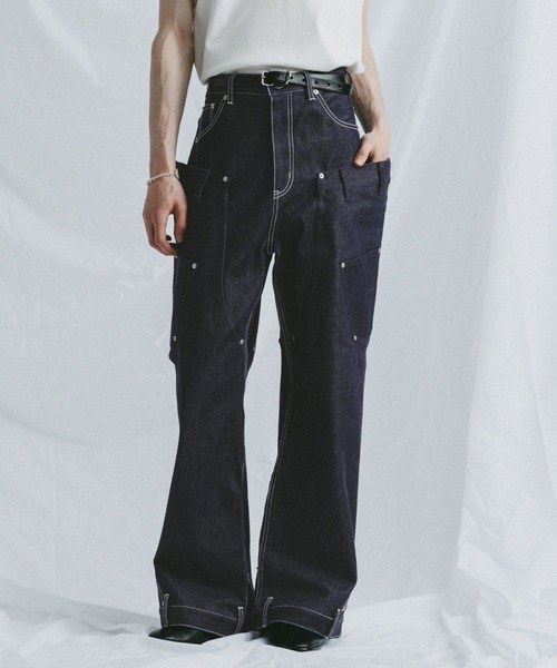 BLAYMORE(ブレイモア)の「【BLAYMORE】Dimension Denim Pants / 再構築デニムパンツ(デニムパンツ・メンズ・ブラック/ネイビー・MEDIUM/SMALL)」の1枚目の写真