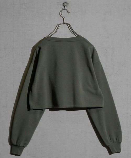STARTER BLACK LABEL(スターターブラックレーベル)の「【t】〔STARTER BLACK LABEL〕メタルプリント カットオフ ショート丈 スウェット(スウェット・レディース・ブラック/カーキ/チャコールグレー/ホワイト・MEDIUM/LARGE)」の8枚目の写真