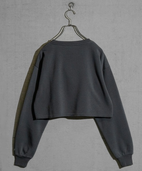 STARTER BLACK LABEL(スターターブラックレーベル)の「【t】〔STARTER BLACK LABEL〕メタルプリント カットオフ ショート丈 スウェット(スウェット・レディース・ブラック/カーキ/チャコールグレー/ホワイト・MEDIUM/LARGE)」の7枚目の写真