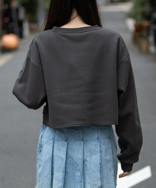 STARTER BLACK LABEL(スターターブラックレーベル)の「【t】〔STARTER BLACK LABEL〕メタルプリント カットオフ ショート丈 スウェット(スウェット・レディース・ブラック/カーキ/チャコールグレー/ホワイト・MEDIUM/LARGE)」の17枚目の写真