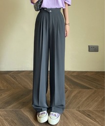 ハイウエスト ダブルタック ツイル パンツ