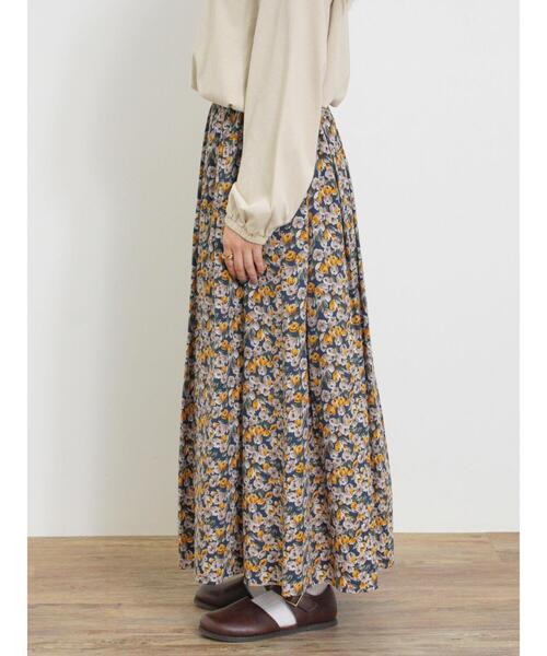 Samansa Mos2（サマンサ モスモス）の「柄アソートタックギャザースカート（スカート・レディース・チャコールグレー/ベージュ/ネイビー/グリーン・F）」の20枚目の写真