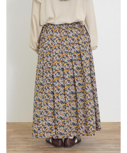 Samansa Mos2（サマンサ モスモス）の「柄アソートタックギャザースカート（スカート・レディース・チャコールグレー/ベージュ/ネイビー/グリーン・F）」の21枚目の写真