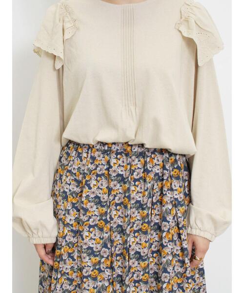 Samansa Mos2（サマンサ モスモス）の「柄アソートタックギャザースカート（スカート・レディース・チャコールグレー/ベージュ/ネイビー/グリーン・F）」の22枚目の写真