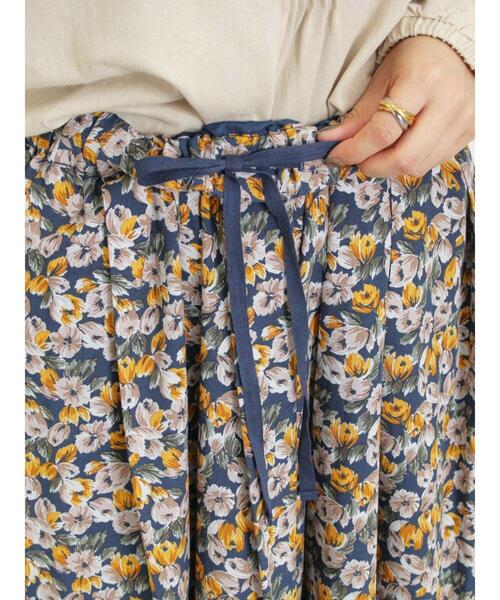 Samansa Mos2（サマンサ モスモス）の「柄アソートタックギャザースカート（スカート・レディース・チャコールグレー/ベージュ/ネイビー/グリーン・F）」の12枚目の写真