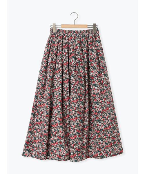 Samansa Mos2（サマンサ モスモス）の「柄アソートタックギャザースカート（スカート・レディース・チャコールグレー/ベージュ/ネイビー/グリーン・F）」の6枚目の写真
