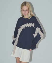 idem | many frill loose sweat / デザインフリルスウェット(スウェット)