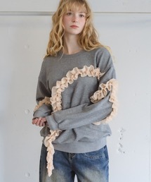 idem | many frill loose sweat / デザインフリルスウェット(スウェット)