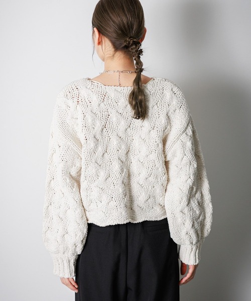 LAKOLE（ラコレ）の「モールケーブルプルオーバー / 149366（ニット/セーター・レディース・ピンク/アイボリー/チャコールグレー・FREE）」の8枚目の写真