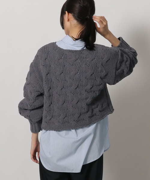 LAKOLE（ラコレ）の「モールケーブルプルオーバー / 149366（ニット/セーター・レディース・ピンク/アイボリー/チャコールグレー・FREE）」の16枚目の写真