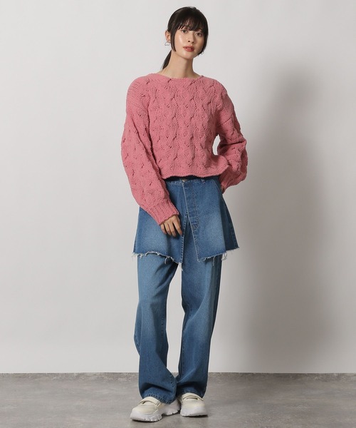 LAKOLE（ラコレ）の「モールケーブルプルオーバー / 149366（ニット/セーター・レディース・ピンク/アイボリー/チャコールグレー・FREE）」の17枚目の写真