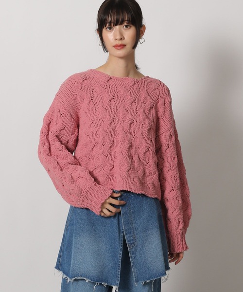 LAKOLE（ラコレ）の「モールケーブルプルオーバー / 149366（ニット/セーター・レディース・ピンク/アイボリー/チャコールグレー・FREE）」の20枚目の写真