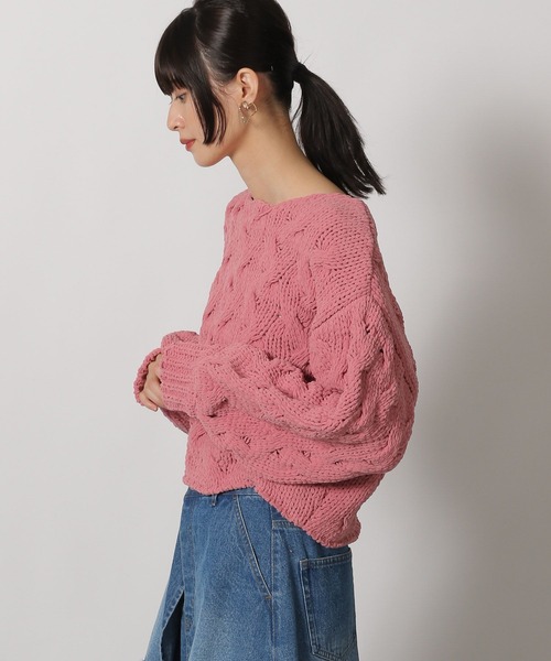 LAKOLE（ラコレ）の「モールケーブルプルオーバー / 149366（ニット/セーター・レディース・ピンク/アイボリー/チャコールグレー・FREE）」の21枚目の写真