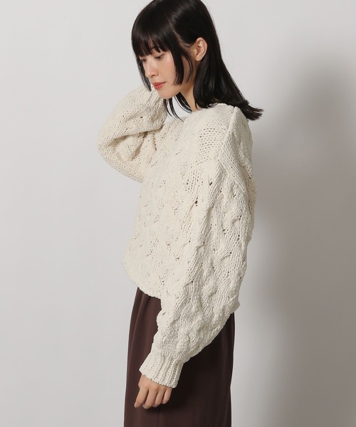 LAKOLE（ラコレ）の「モールケーブルプルオーバー / 149366（ニット/セーター・レディース・ピンク/アイボリー/チャコールグレー・FREE）」の13枚目の写真