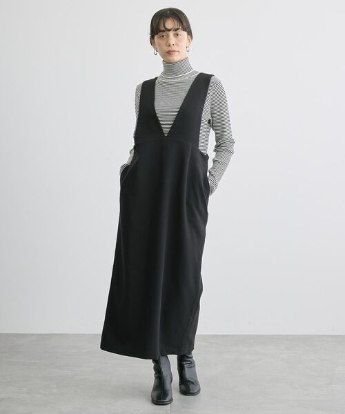 AMERICAN HOLIC（アメリカンホリック）の「イージーケアVネックワンピース（ワンピース・レディース・ブラック/モカ・M/L）」の7枚目の写真