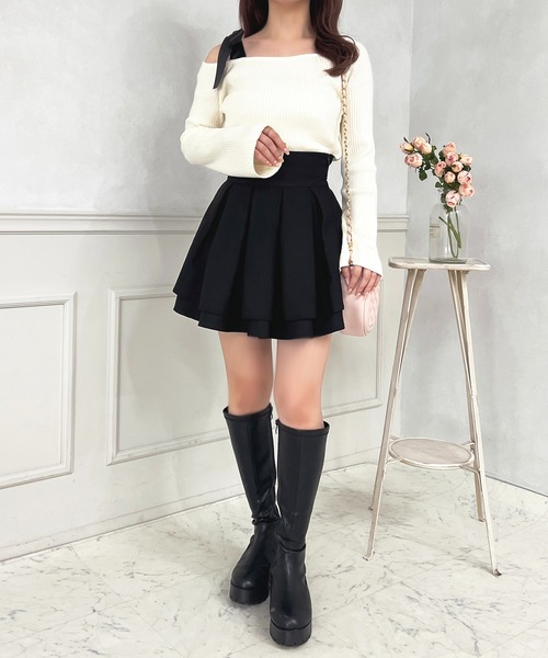 apres jour(アプレジュール)の「ロングスリーブリボンアシメニット【ZOZOTOWN限定アイテム】(ニット/セーター・レディース・ブラック/ブラウン/オフホワイト/ボルドー・フリー/X-LARGE)」の11枚目の写真