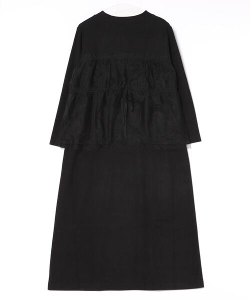 【セール】【L～5L 大きいサイズ】チュールレイヤード風カットワンピース（ワンピース）｜leswel（レスウェル）