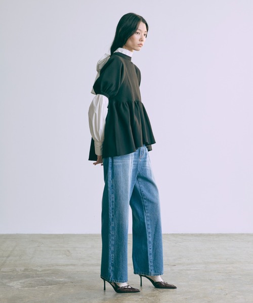 EN NEUME(エンノイム)の「Waist Adjustable Straight Denim(デニムパンツ・レディース・ブルー/サックスブルー・0/1)」の16枚目の写真