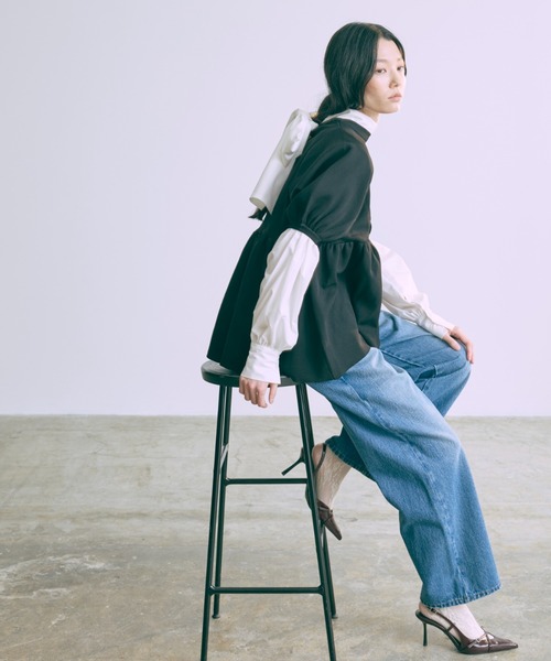 EN NEUME(エンノイム)の「Waist Adjustable Straight Denim(デニムパンツ・レディース・ブルー/サックスブルー・0/1)」の14枚目の写真