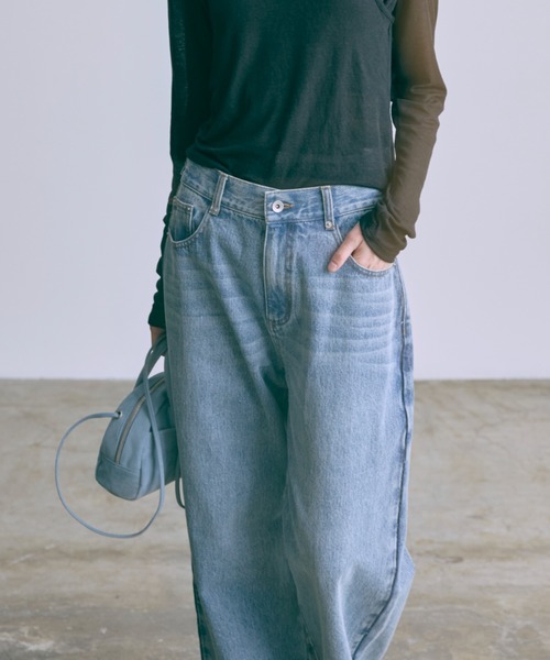 EN NEUME(エンノイム)の「Waist Adjustable Straight Denim(デニムパンツ・レディース・ブルー/サックスブルー・0/1)」の19枚目の写真