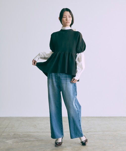 EN NEUME(エンノイム)の「Waist Adjustable Straight Denim(デニムパンツ・レディース・ブルー/サックスブルー・0/1)」の15枚目の写真