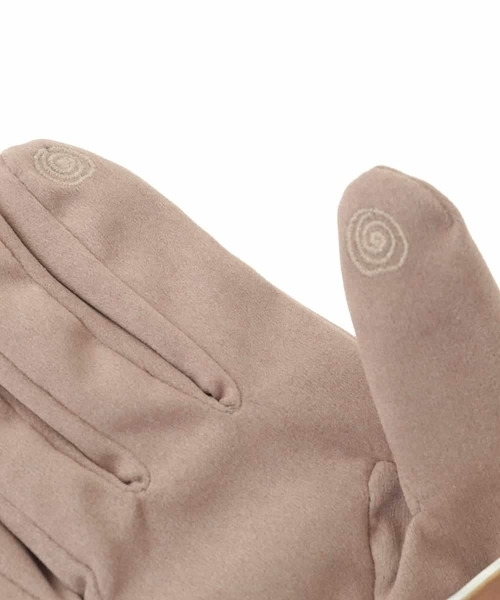 Jocomomola（ホコモモラ）の「犬モチーフスウェード調手袋（手袋・レディース・ベージュ/グリーン・40）」の5枚目の写真