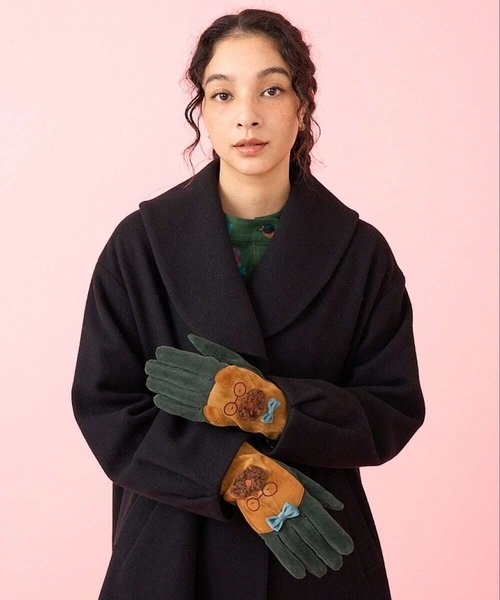 Jocomomola（ホコモモラ）の「折り紙フラワーモチーフデザイン手袋