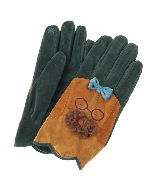 Jocomomola（ホコモモラ）の「犬モチーフスウェード調手袋（手袋・レディース・ベージュ/グリーン・40）」の13枚目の写真