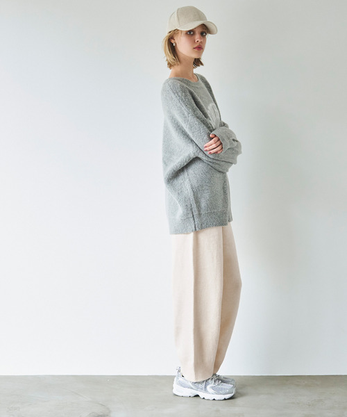 coca(coca)(コカ)の「ルーズワイドニットパンツ(その他パンツ・レディース・グレー/アイボリー・L/M)」の4枚目の写真