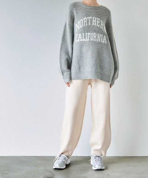coca(coca)(コカ)の「ルーズワイドニットパンツ(その他パンツ・レディース・グレー/アイボリー・L/M)」の8枚目の写真