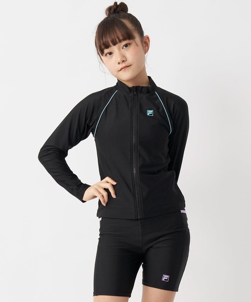 FILA ラッシュガードや水着4点セット 黒・ピンク　8L FILA FILA/フィラ レディース ラッシュ+タンキニ4点セット 上下