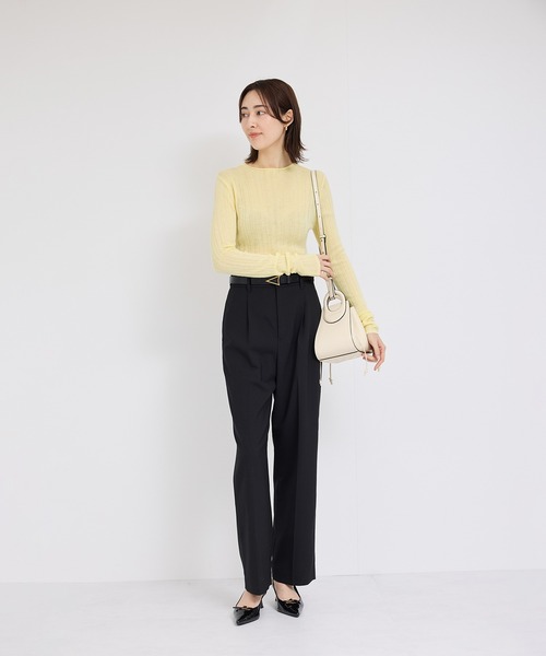 ROPE'（ロペ）の「ランダムリブプルオーバー（ニット/セーター・レディース・ホワイト/イエロー/ブラック・FREE）」の4枚目の写真