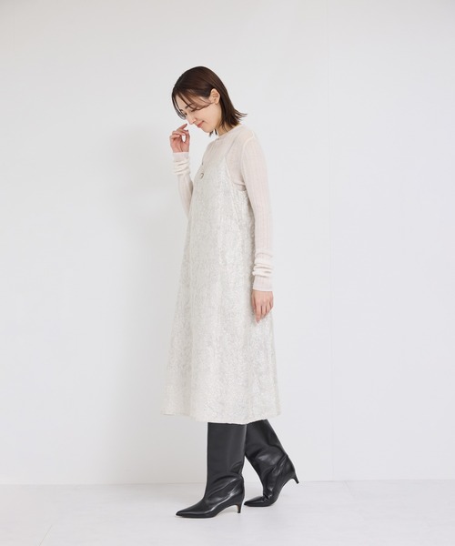 ROPE'（ロペ）の「ランダムリブプルオーバー（ニット/セーター・レディース・ホワイト/イエロー/ブラック・FREE）」の6枚目の写真