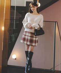 JILL by JILL STUART | ◇ラップ風ビッグカラーチェックミニスカート(スカート)