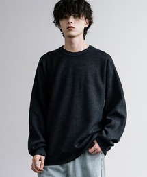 新色追加 Upscape Audience アップスケープオーディエンス 日本製 国産 ウールビックワッフルクルーネックニットソー AUD6570