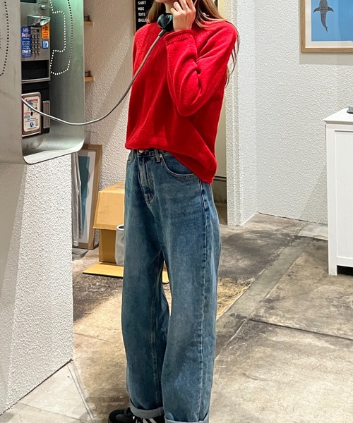 Sorriso（ソリッソ）の「Uネック ニット セーター（ニット/セーター・レディース・レッド・FREE）」の7枚目の写真