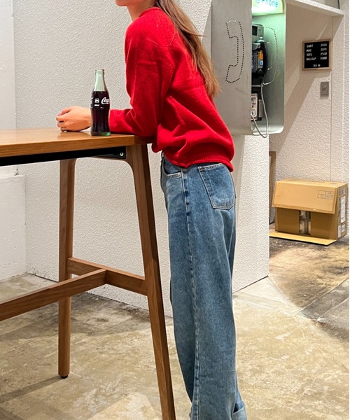 Sorriso（ソリッソ）の「Uネック ニット セーター（ニット/セーター・レディース・レッド・FREE）」の12枚目の写真