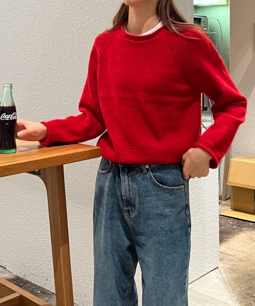 Sorriso（ソリッソ）の「Uネック ニット セーター（ニット/セーター・レディース・レッド・FREE）」の2枚目の写真