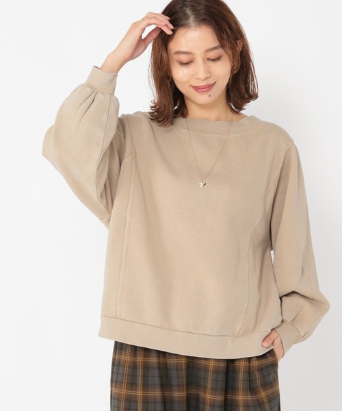 セール】パネル切り替えボートネックプルオーバー（Tシャツ/カットソー