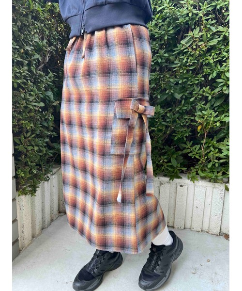 美品☆グッチ　GG ダブルチェーン　スカート　チェック　ロング　プリーツ　LL GUCCI グッチ GGロゴ チェック柄 プリーツロングスカート - メルカリ