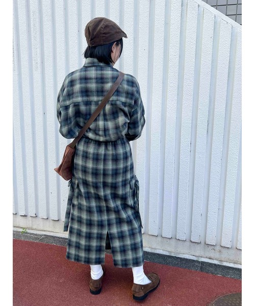 WC（ダブル シー）の「チェックカーゴロングスカート（スカート・レディース・ピンク/グリーン/ブラウン・FREE）」の16枚目の写真