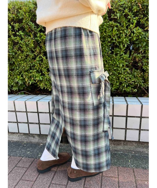 WC（ダブル シー）の「チェックカーゴロングスカート（スカート・レディース・ピンク/グリーン/ブラウン・FREE）」の13枚目の写真