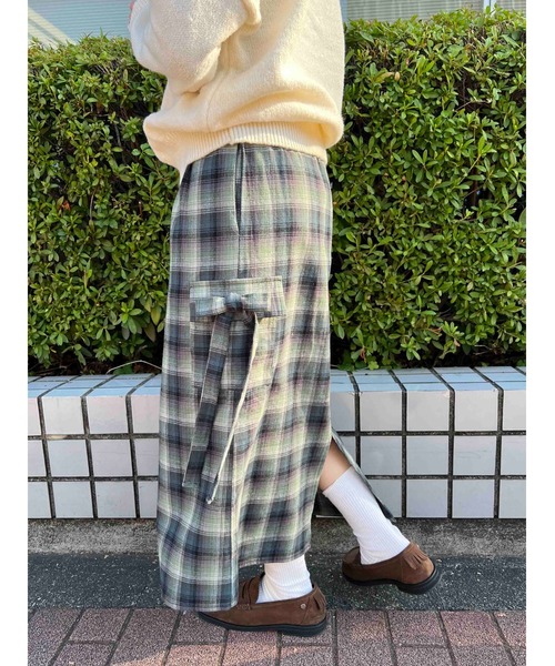 WC（ダブル シー）の「チェックカーゴロングスカート（スカート・レディース・ピンク/グリーン/ブラウン・FREE）」の14枚目の写真